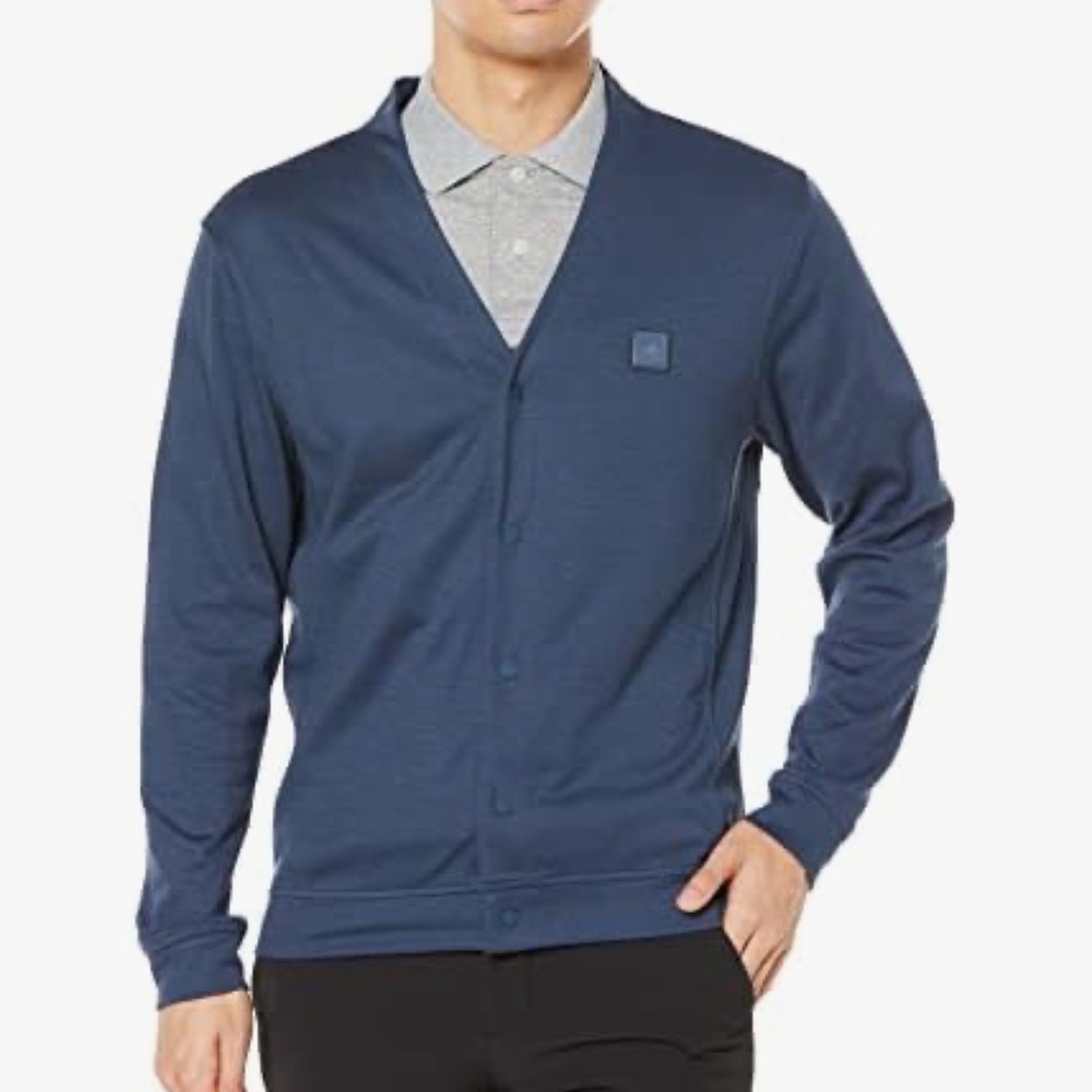 Adidas Golf KP760 Men's Cardigan, Solid V-Neck Cardigan XL